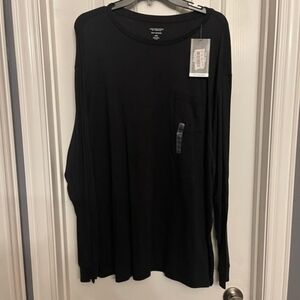 Round tree And York Men's Black Long Sleeve Shirt 2XB